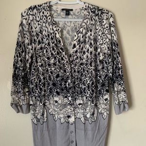 Patterned long Cyrus cardigan